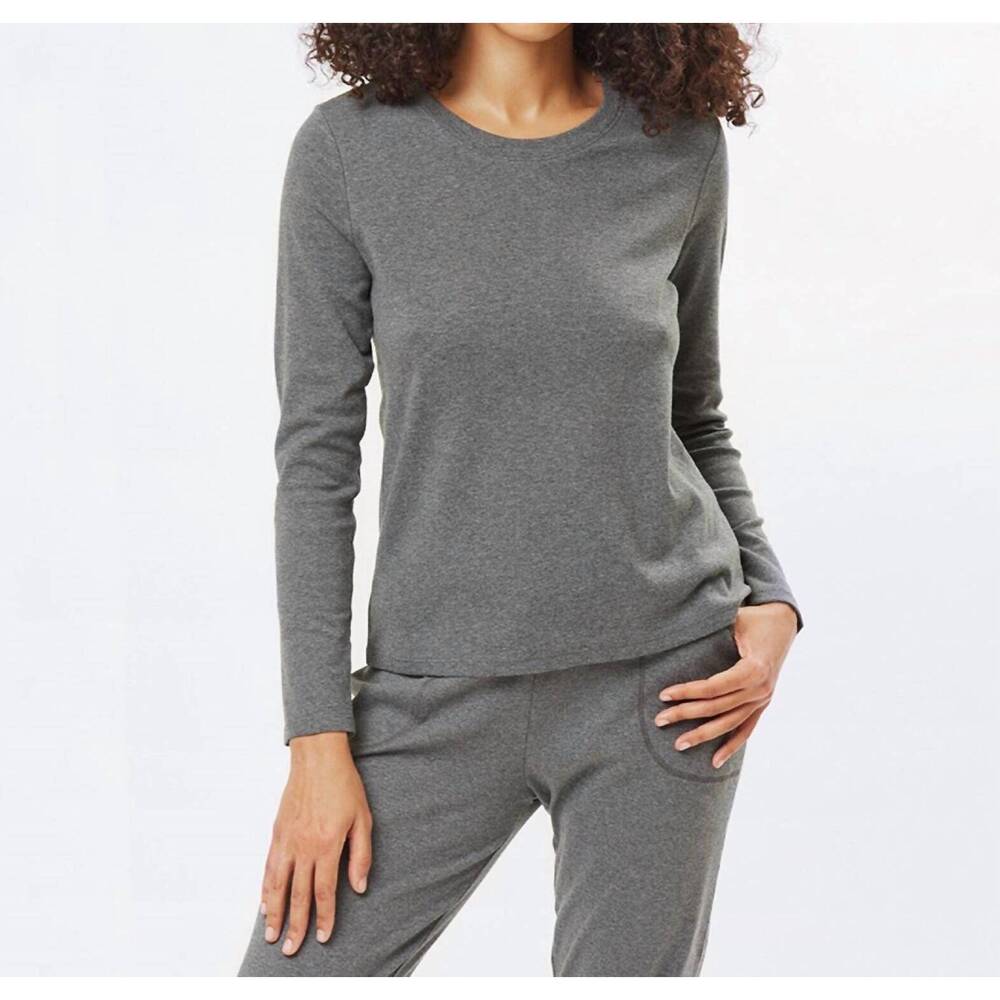 NEW UNDER THE CANOPY organic long sleeve tee in charcoal